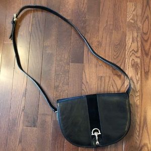 Talbots black leather satchel crossbody bag